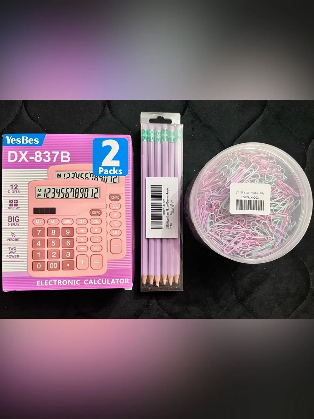 Pink & Purple Office Supplies Bundle